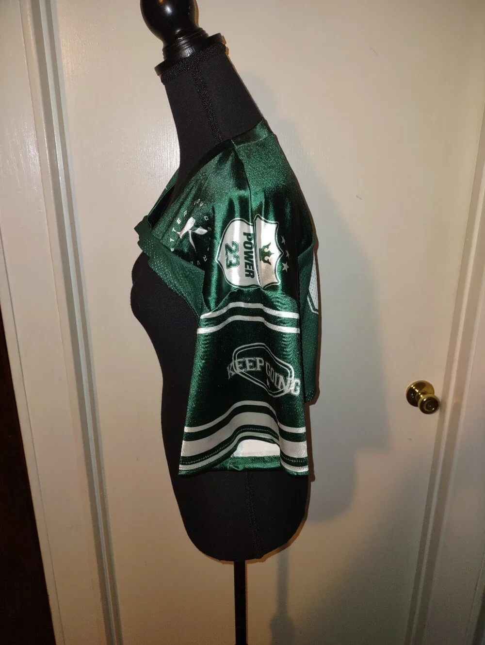 Y2K Streetwear Green Football Crop Jersey